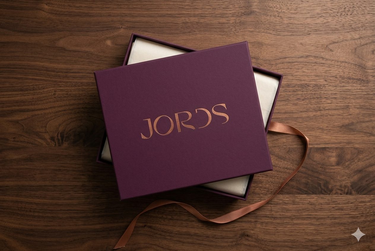 Embalagem JORDS com selo de procedência